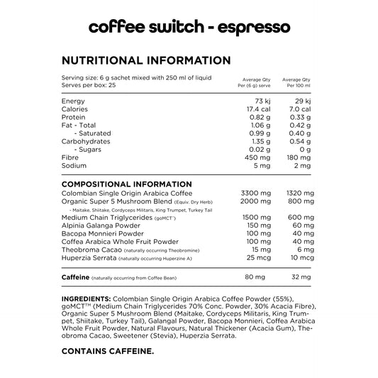 Switch Nutrition - Coffee (25 Serve)